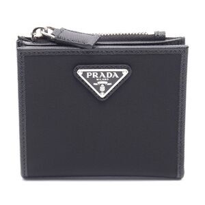Prada Nylon Leather Bifold Wallet
